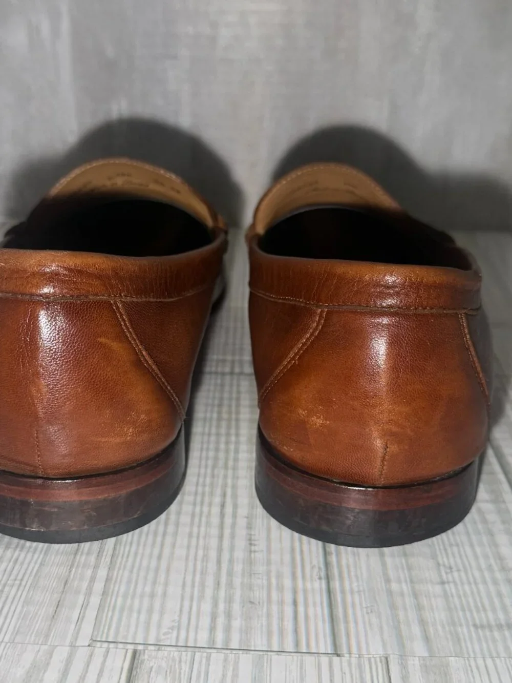 ECCO Mens 12 M Brown Leather Penny Loafers Phorene Comfort Made in Brazil